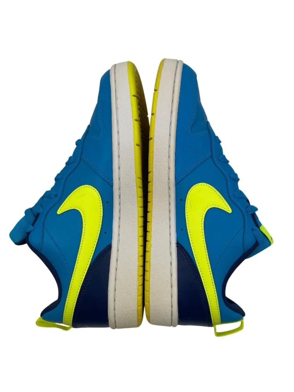 Nike Court Borough Low 2 Blue Lemon Venom Tennis Shoes Sneakers Size 7Y Youth